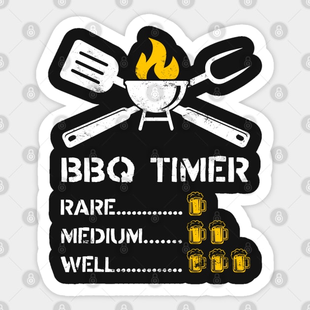 BBQ Timer Barbeque & Beer Sticker by TextTees